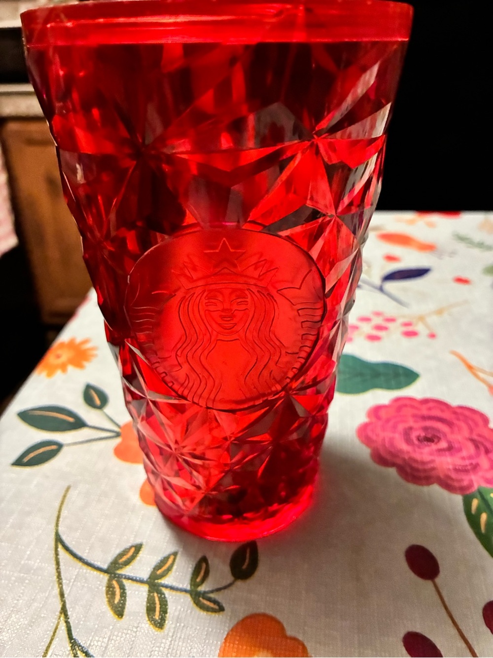 Starbucks Crystal-Pattern Red Tumbler